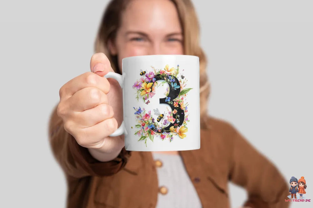 Name A bis Z und 9 Blumen Bienen Kaffeetasse Teetasse Tasse Geschenkidee - WS-Trend.de