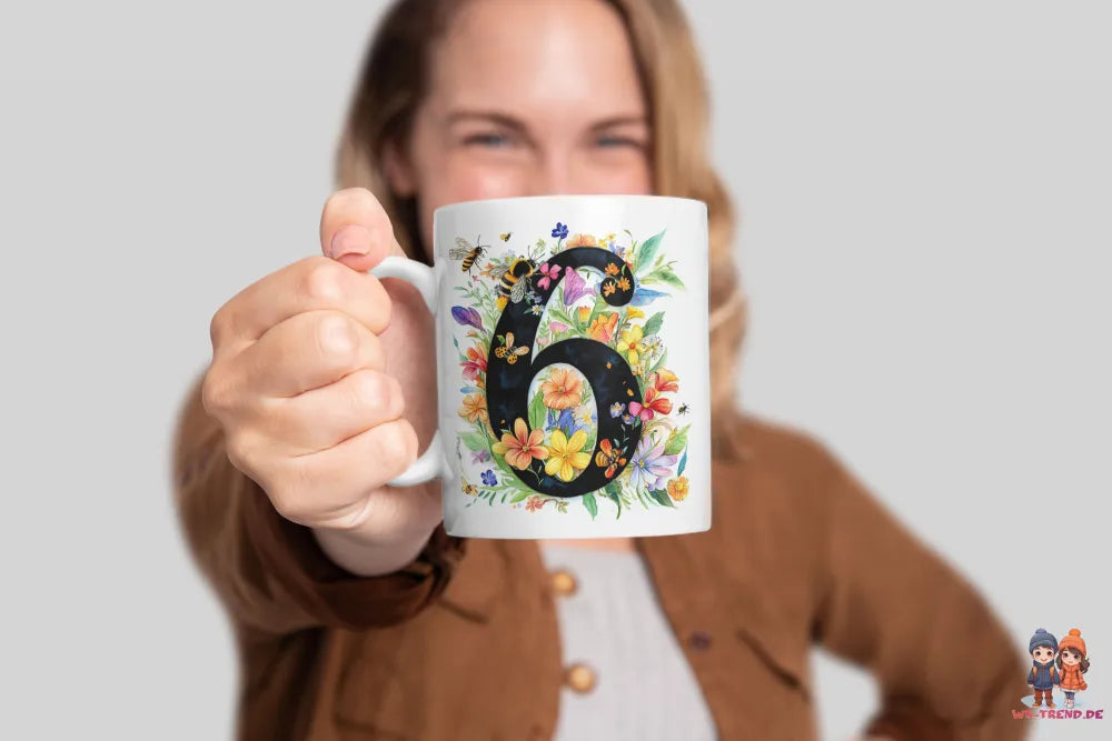 Name A bis Z und 9 Blumen Bienen Kaffeetasse Teetasse Tasse Geschenkidee - WS-Trend.de