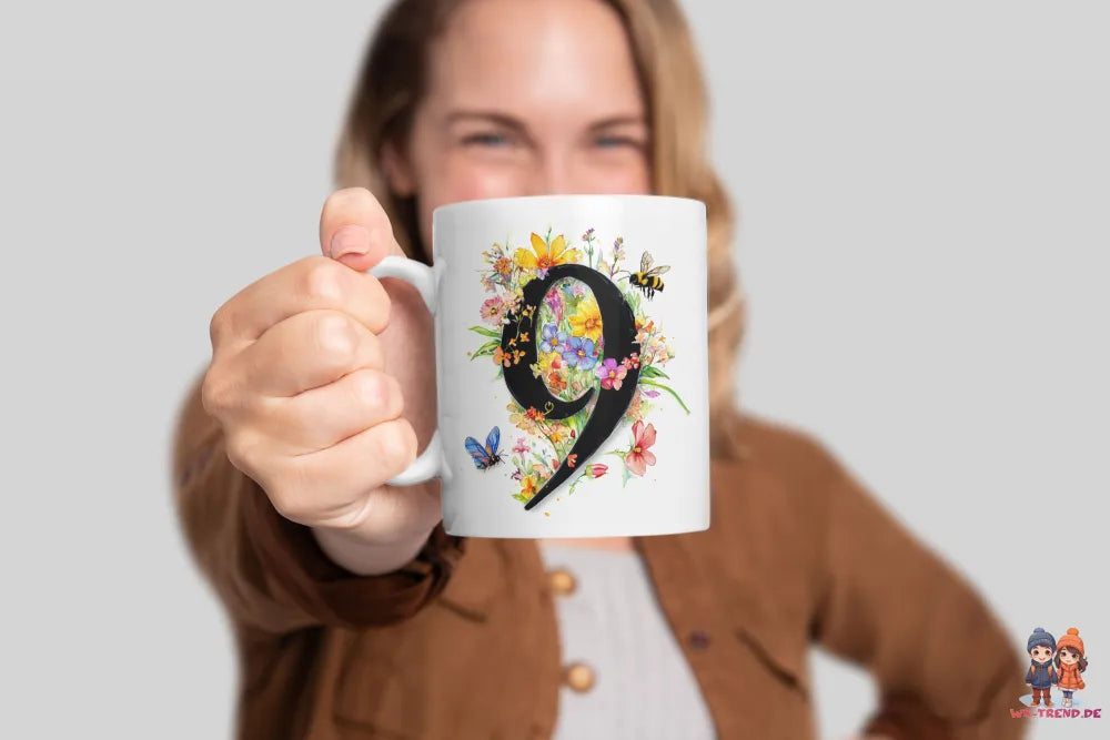 Name A bis Z und 9 Blumen Bienen Kaffeetasse Teetasse Tasse Geschenkidee - WS-Trend.de
