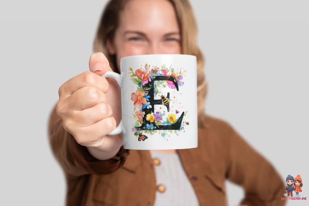 Name A bis Z und 9 Blumen Bienen Kaffeetasse Teetasse Tasse Geschenkidee - WS-Trend.de