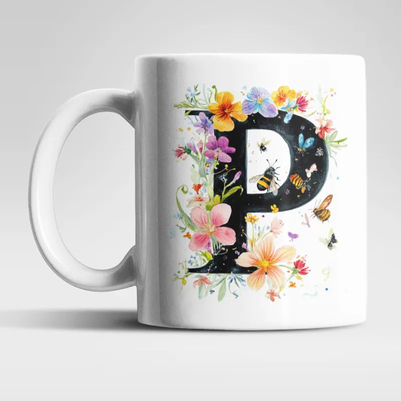 Name A bis Z und 9 Blumen Bienen Kaffeetasse Teetasse Tasse Geschenkidee - WS-Trend.de