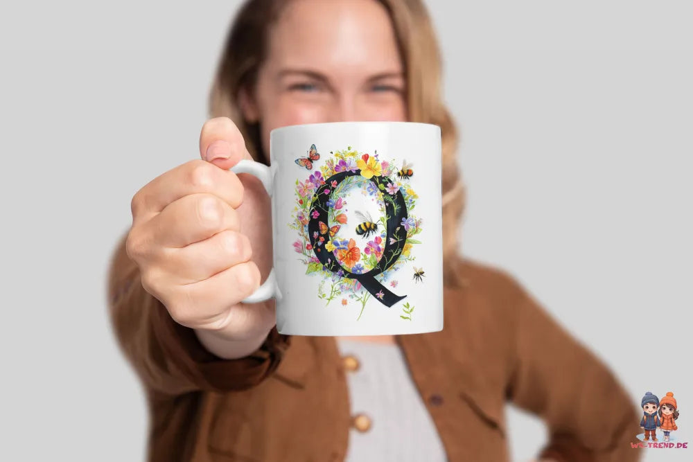 Name A bis Z und 9 Blumen Bienen Kaffeetasse Teetasse Tasse Geschenkidee - WS-Trend.de