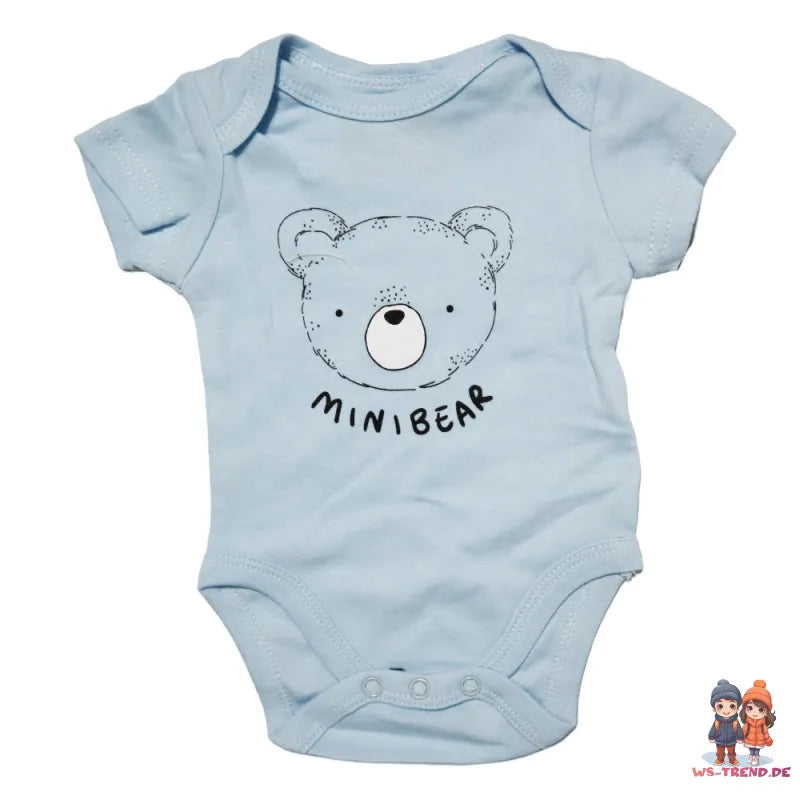 Teddybär Baby 4 tlg Set Body Strampler Lätzchen Mütze - WS-Trend.de Gr. 56 - 74 Baumwolle