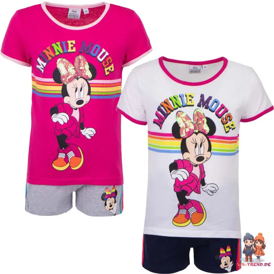 Disney Minnie Maus Mädchen Kinder Sommer Set - WS-Trend.de Sommerset Shorts plus T-Shirt 98-128 Pink