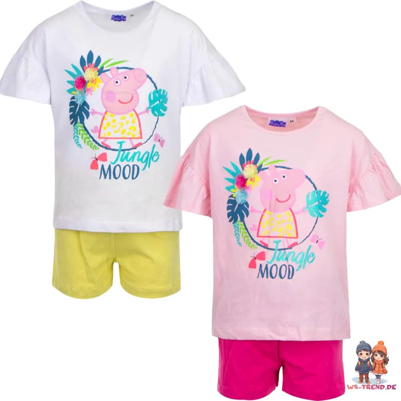 Peppa Pig Wutz Kinder Mädchen Sommerset Shorts plus T-Shirt - WS-Trend.de Baumwolle