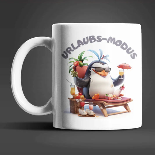 Pinguin Urlaubs-Modus lustige Keramik Kaffeetasse Teetasse Tasse Geschenkidee - WS-Trend.de