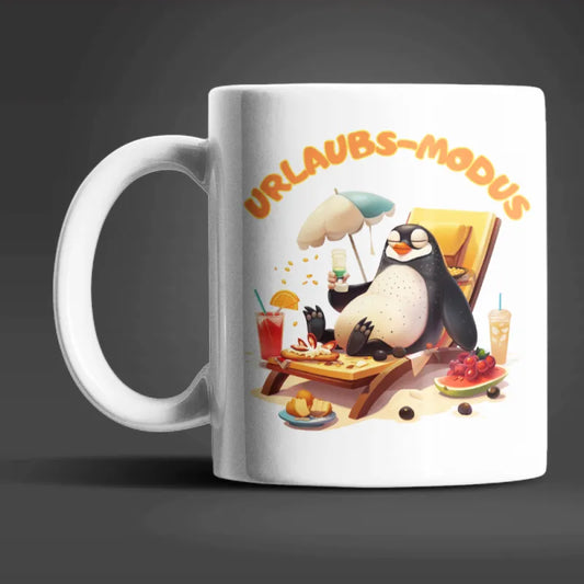Pinguin Urlaubs-Modus lustige Keramik Kaffeetasse Teetasse Tasse Geschenkidee - WS-Trend.de