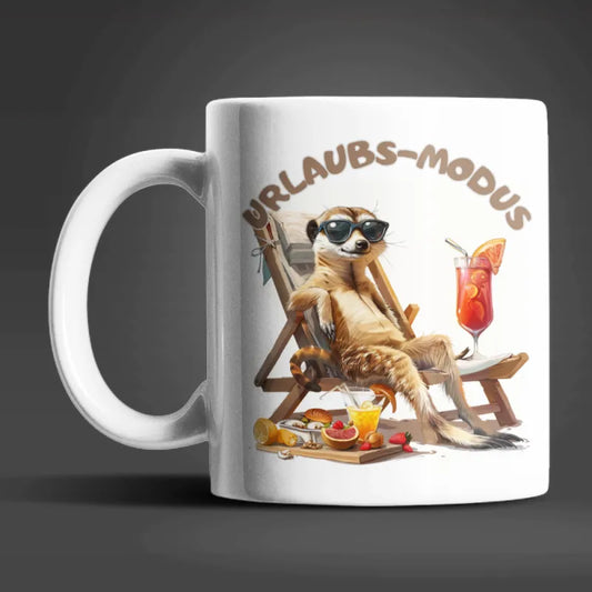 Erdmännchen Urlaubs-Modus Keramik Kaffeetasse Teetasse Tasse Geschenkidee - WS-Trend.de