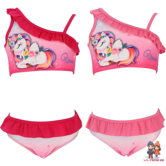 Süßes Einhorn Unicorn Kinder Mädchen Bikini Badeanzug - WS-Trend.de Bademode Gr 98 - 128
