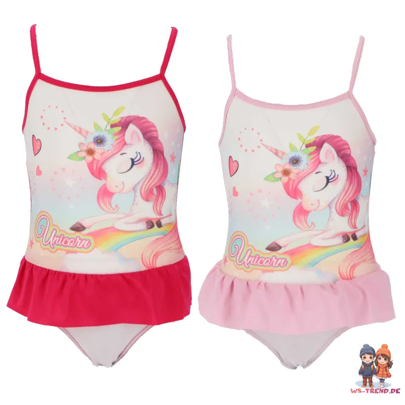 Süßes Einhorn Unicorn Kinder Mädchen Badeanzug - WS-Trend.de Bademode Gr 92 - 116