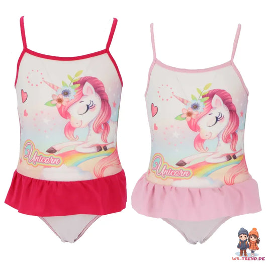 Süßes Einhorn Unicorn Kinder Mädchen Badeanzug - WS-Trend.de Bademode Gr 92 - 116