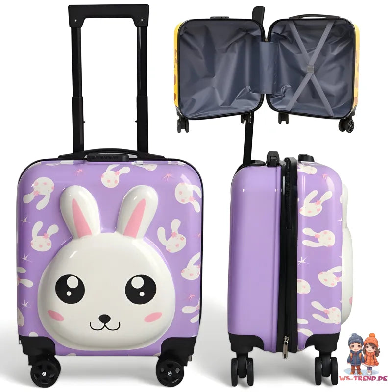 Hase 3D Kinder Trolley Kinderkoffer ABS Kindertrolley 45x35x25 cm WS Trend.de
