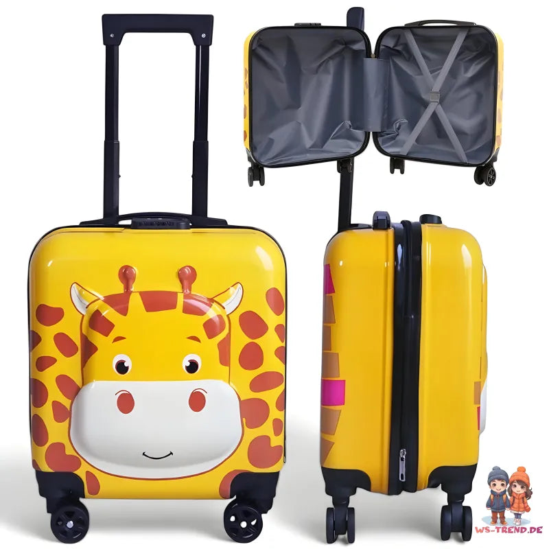 Giraffe 3D Kinder Trolley Kinderkoffer ABS Kindertrolley 45x35x25 cm - WS-Trend.de