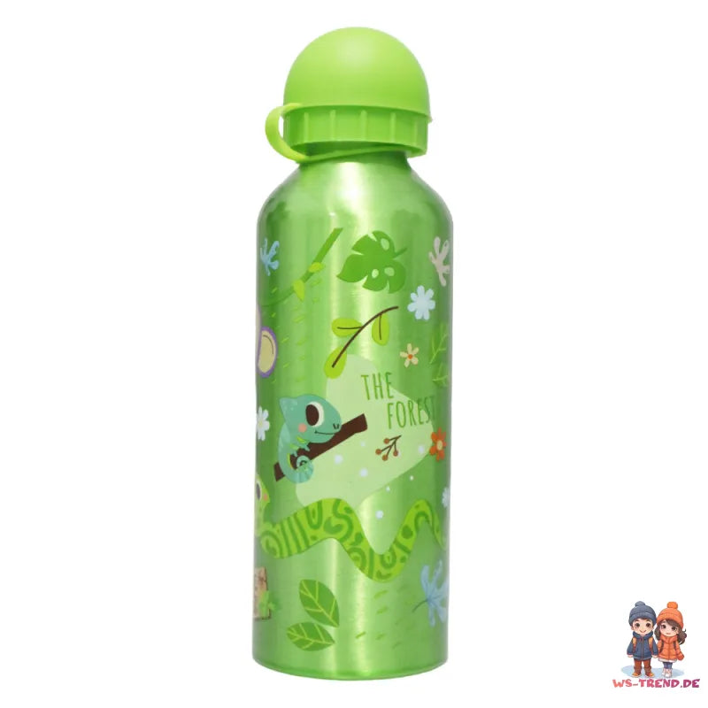 Waldtiere 3 tlg Kinder Lunch Set Brotdose Aluminium Trinkflasche 500 ml Göffel - WS-Trend.de