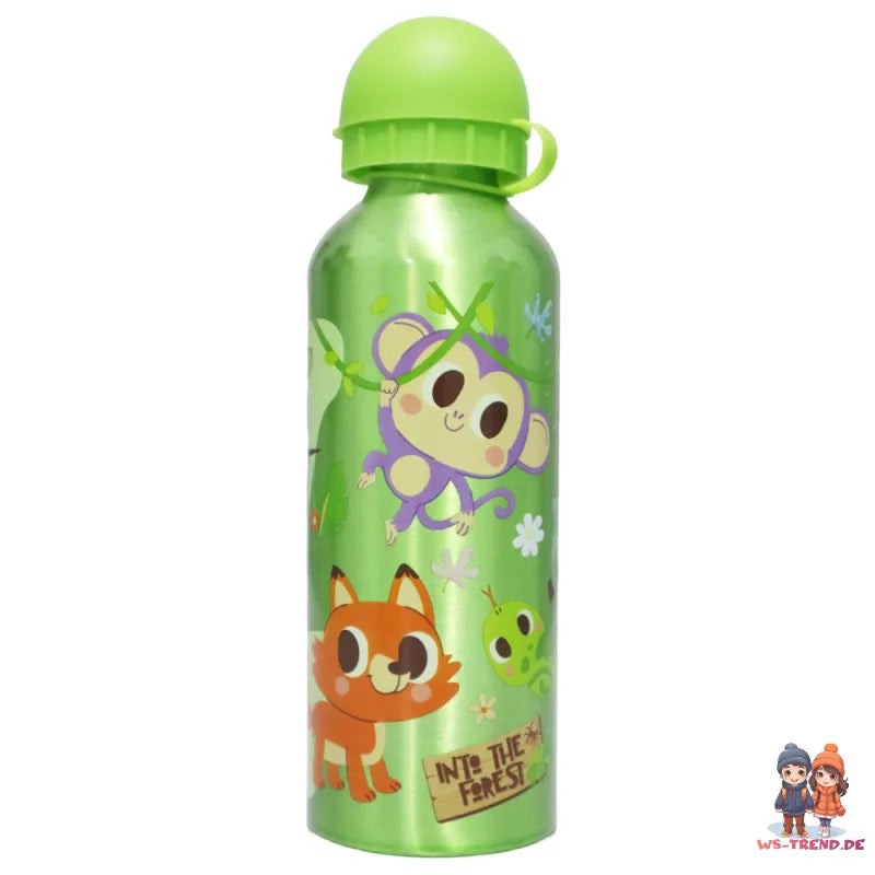 Waldtiere 3 tlg Kinder Lunch Set Brotdose Aluminium Trinkflasche 500 ml Göffel - WS-Trend.de