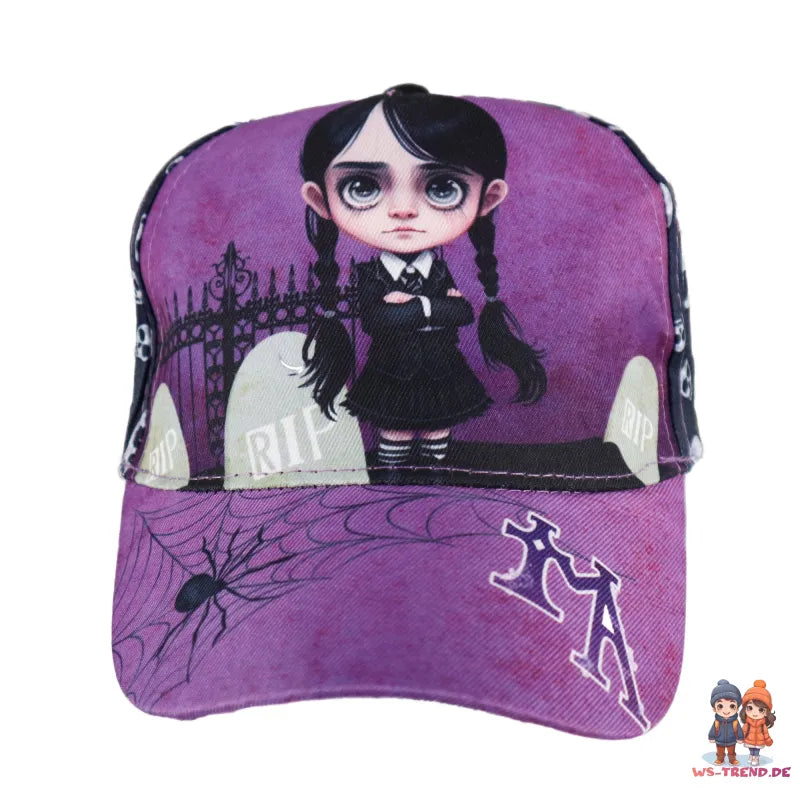 Wednesday Adams Mädchen Kinder Basecap Baseball Kappe allover Print - WS-Trend.de