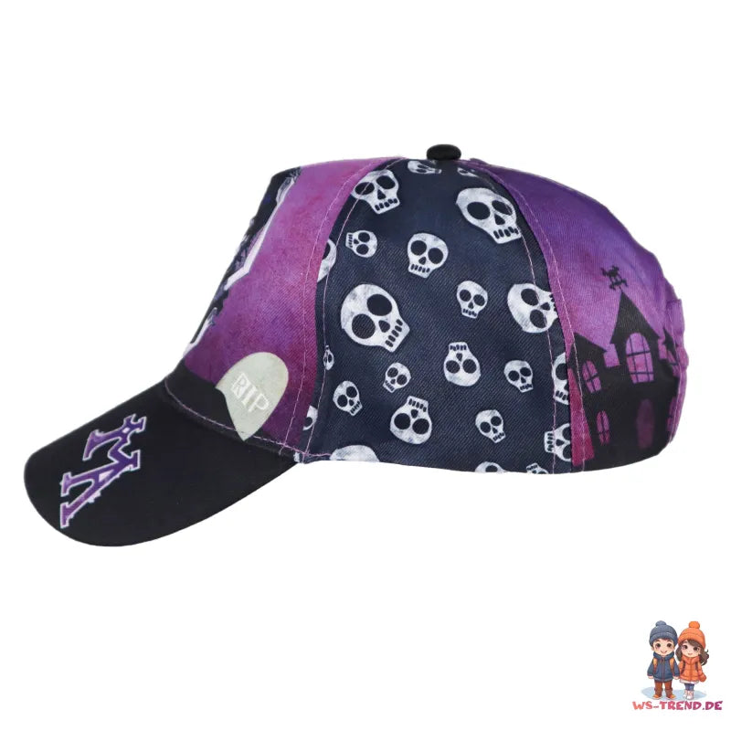 Wednesday Adams Mädchen Kinder Basecap Baseball Kappe allover Print - WS-Trend.de