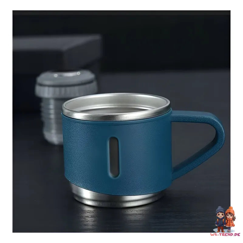 4 tlg. Set Thermoflasche Edelstahl Trinkflasche 500ml 3 Trinkbecher Becher - WS-Trend.de 4tlg. für kalte und heiße Getränke