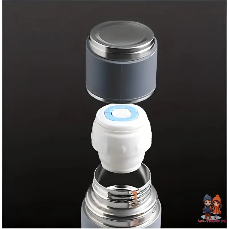 4 tlg. Set Thermoflasche Edelstahl Trinkflasche 500ml 3 Trinkbecher Becher - WS-Trend.de 4tlg. für kalte und heiße Getränke