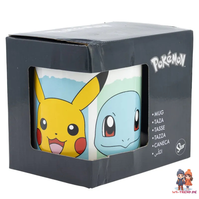Pokemon Pikachu Bisasam Glumanda Shiggy Kaffeetasse Teetasse 330 ml - WS-Trend.de Tasse Geschenkidee