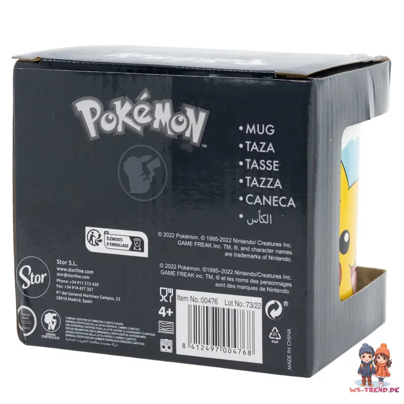 Pokemon Pikachu Bisasam Glumanda Shiggy Kaffeetasse Teetasse 330 ml - WS-Trend.de Tasse Geschenkidee
