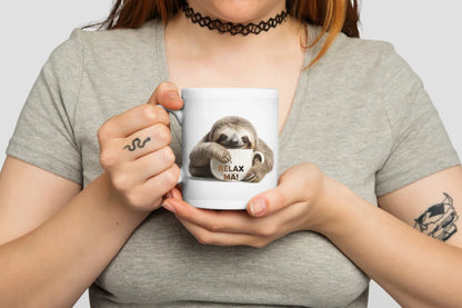 Faultier Stressfreie Kaffeetasse Teetasse Tasse Geschenkidee Geschenk 330 ml - WS-Trend.de