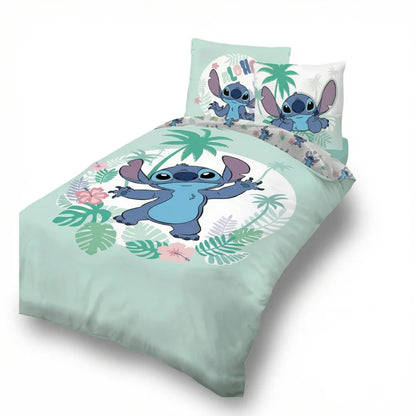 Disney Stitch Blau Kinder Mikrofaser Bettwäsche 2tlg. Set 135-140x200 65x65 - WS-Trend.de Baumwolle