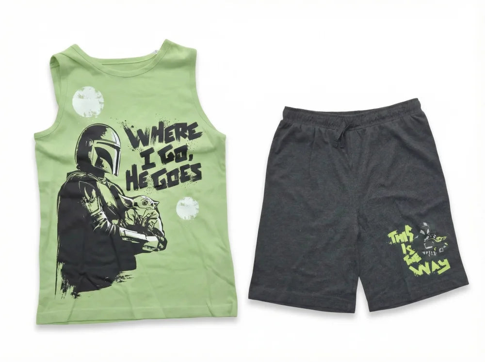 Star Wars Mandalorian Yoda Jungen Schlafanzug Pyjama Shirt Shorts - WS-Trend.de