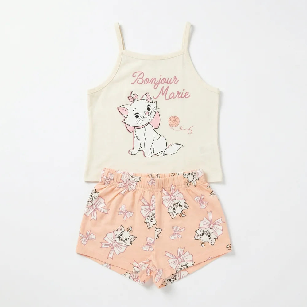 Disney Aristocats Marie Kinder Schlafanzug Pyjama Shirt Shorts - WS-Trend.de
