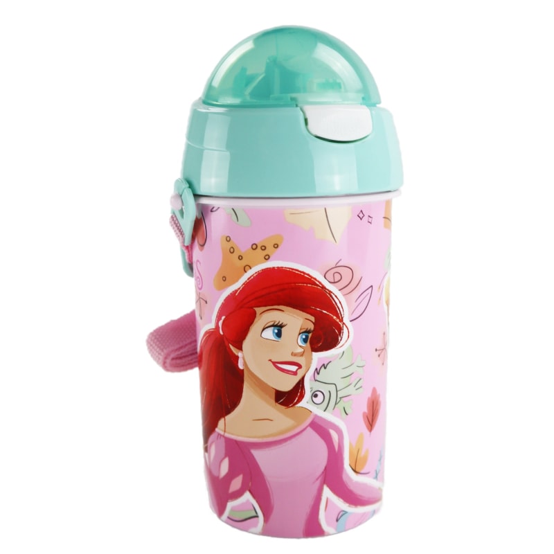 Disney Prinzessin Trinkflasche Flasche mit Trinkhalm Gurt 500 ml - WS-Trend.de Wasserflasche