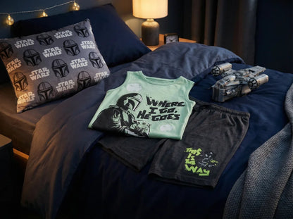 Star Wars Mandalorian Yoda Jungen Schlafanzug Pyjama Shirt Shorts - WS-Trend.de