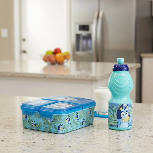 Bluey Bingo Kinder 2 teiliges Set Brotdose mit 3 Kammern Trinkflasche - WS-Trend.de