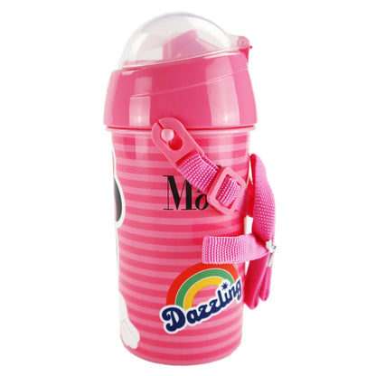 Disney Minnie Maus Trinkflasche Flasche mit Trinkhalm Gurt 500 ml - WS-Trend.de Wasserflasche