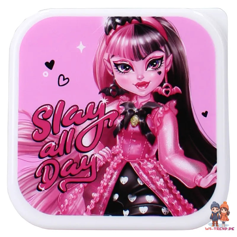 Monster High Mädchen 4 tlg. Kinder Lunch Set Brotdose plus 3 Snackboxen - WS-Trend.de