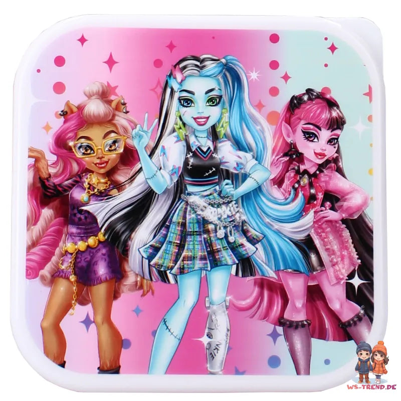 Monster High Mädchen 4 tlg. Kinder Lunch Set Brotdose plus 3 Snackboxen - WS-Trend.de