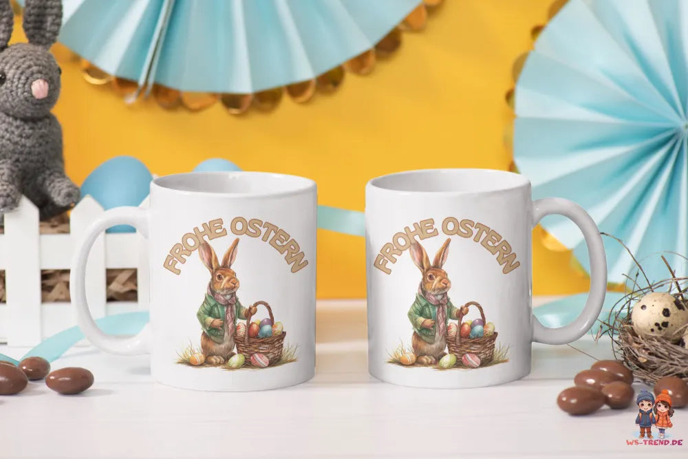 Ostern Hase Ostereier Kaffeetasse Teetasse Tasse Geschenkidee 325 ml - WS-Trend.de