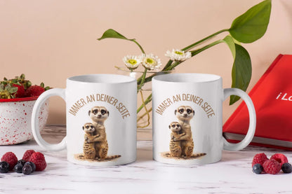 Erdmännchen Immer an deiner Seite Kaffeetasse Teetasse Tasse Geschenkidee 325 ml - WS-Trend.de
