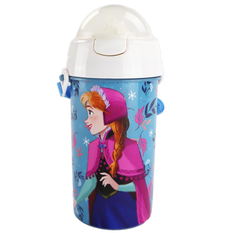 Disney Die Eiskönigin Anna Elsa Flasche mit Trinkhalm Gurt 500 ml - WS-Trend.de Wasserflasche