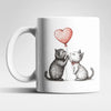 Liebe Love Katze Valentinstag Kaffeetasse Teetasse Tasse Geschenkidee