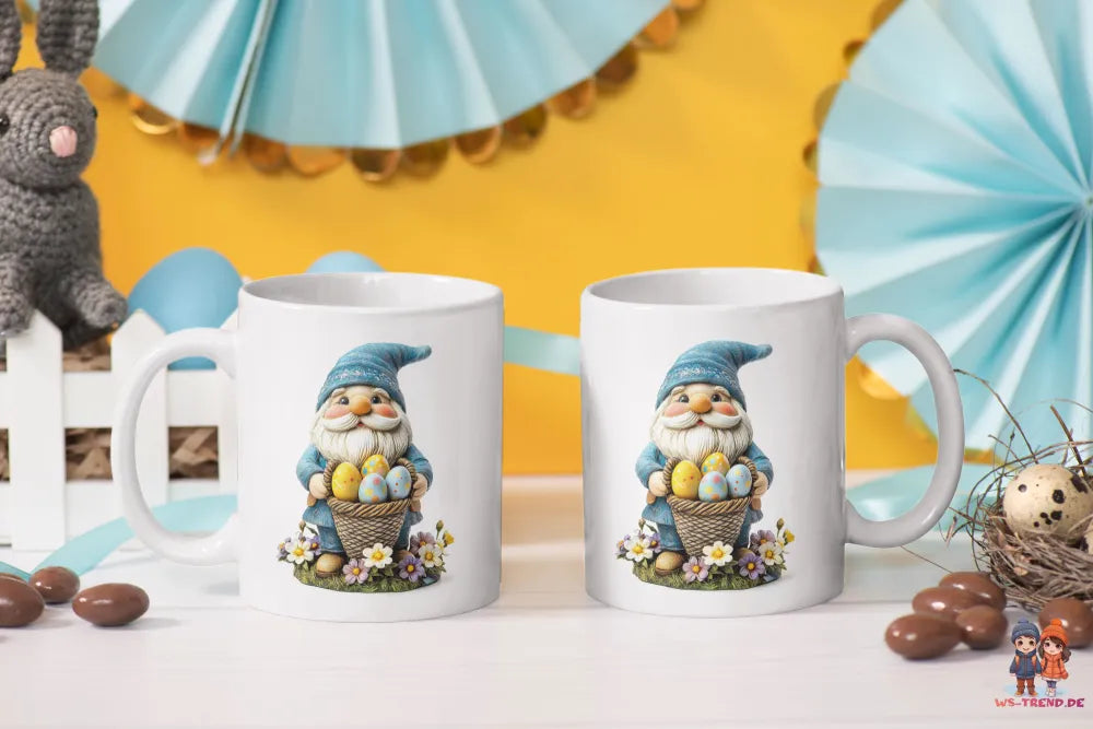 Ostern Gnom Ostereier Kaffeetasse Teetasse Tasse Geschenkidee 325 ml - WS-Trend.de