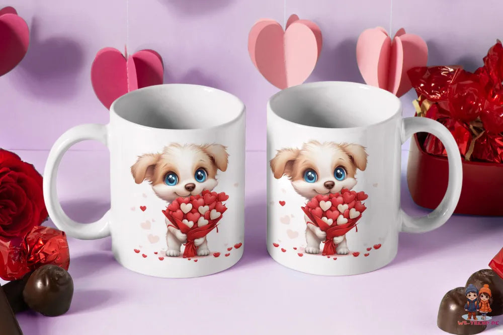 Liebe Love Hund Valentinstag Kaffeetasse Teetasse Tasse Geschenkidee - WS-Trend.de