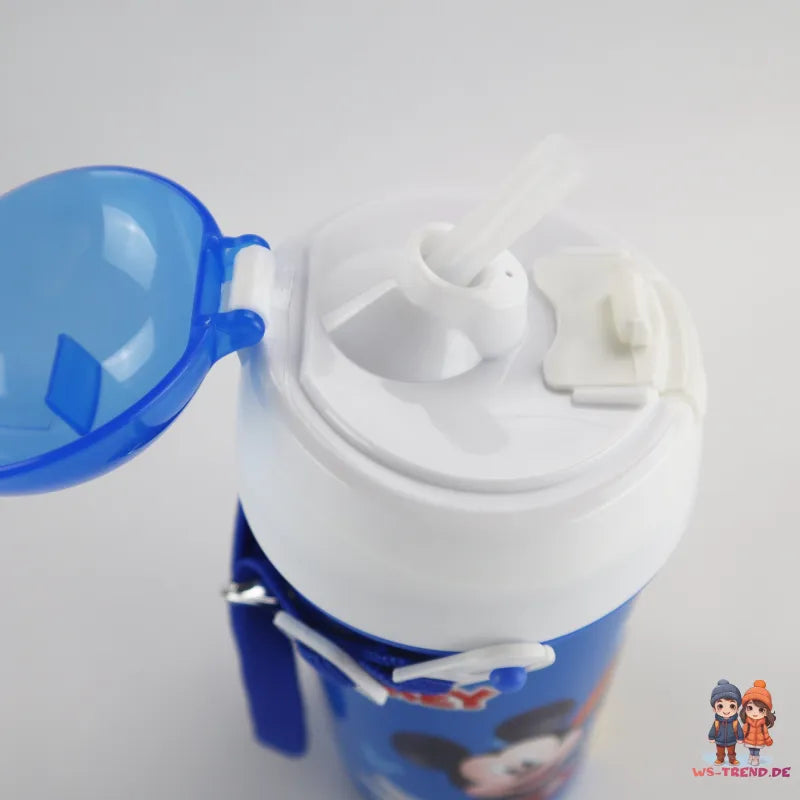 Disney Mickey Maus und Freunde Wasserflasche Flasche mit Trinkhalm Gurt 500 ml - WS-Trend.de