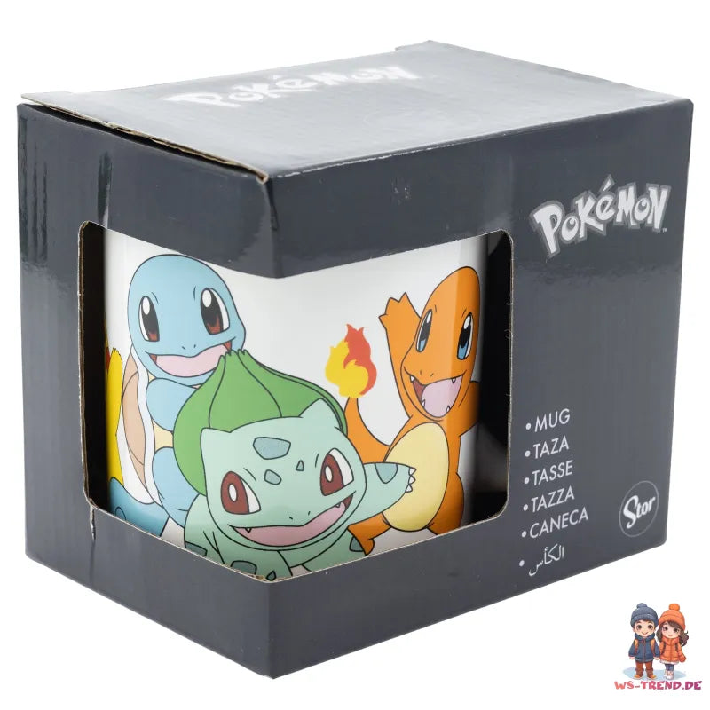 Pokemon Pikachu Bisasam Glumanda Shiggy Kaffeetasse Teetasse 330 ml - WS-Trend.de Tasse Geschenkidee