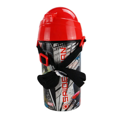Marvel Spiderman Trinkflasche Flasche mit Trinkhalm Gurt 500 ml - WS-Trend.de Wasserflasche
