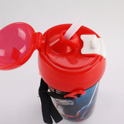 Marvel Spiderman Trinkflasche Flasche mit Trinkhalm Gurt 500 ml - WS-Trend.de Wasserflasche