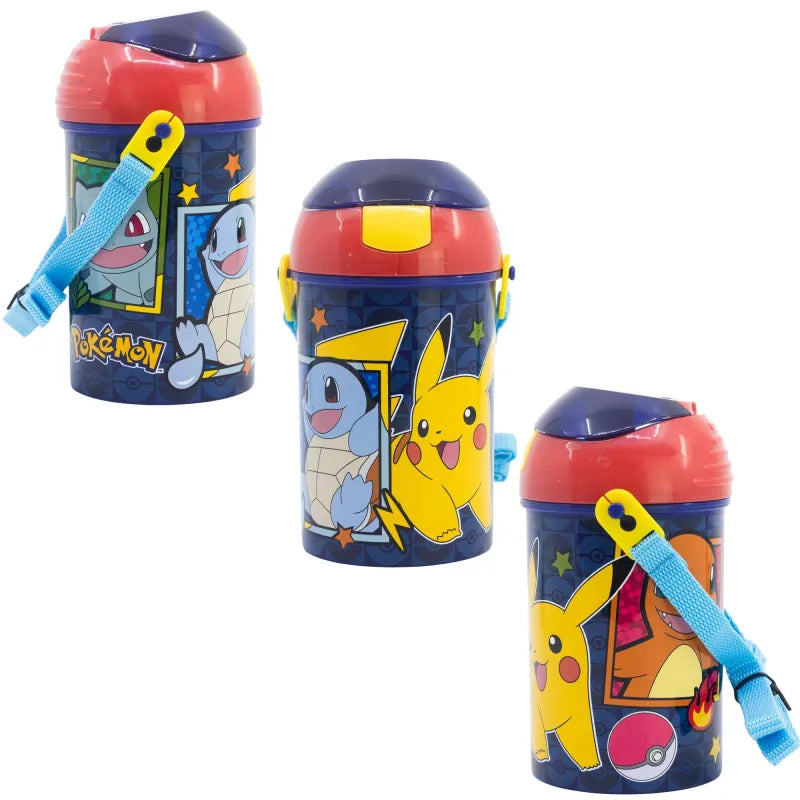Pokemon Pikachu Wasserflasche Trinkflasche Flasche Tragegurt 450 ml - WS-Trend.de