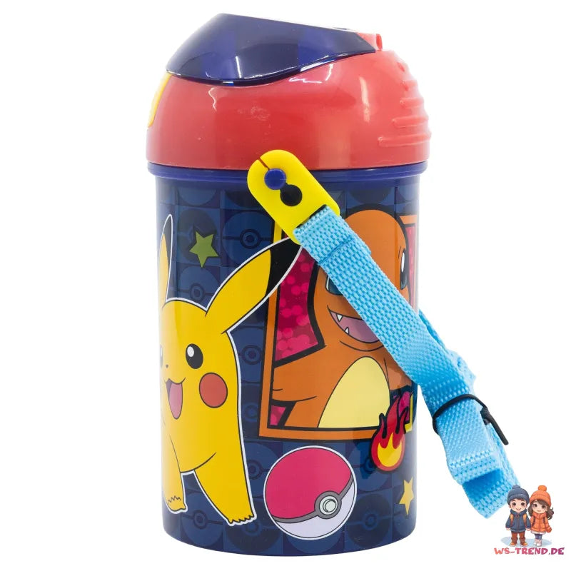Pokemon Pikachu Wasserflasche Trinkflasche Flasche Tragegurt 450 ml - WS-Trend.de