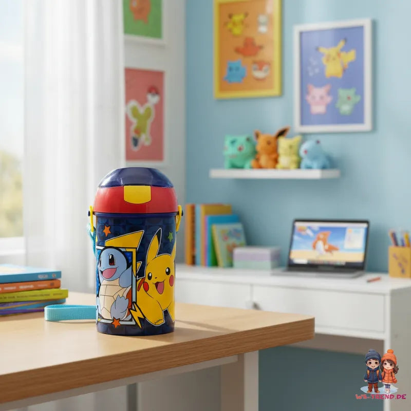 Pokemon Pikachu Wasserflasche Trinkflasche Flasche Tragegurt 450 ml - WS-Trend.de