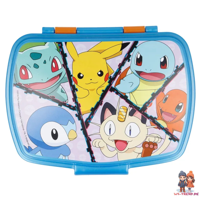 Pokemon Pikachu Kinder 4 teiliges Set Brotdose Trinkflasche Messer und Gabel - WS-Trend.de