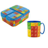 Klemmbausteine Kinder 2 teiliges Set Brotdose mit 3 Kammern plus Becher